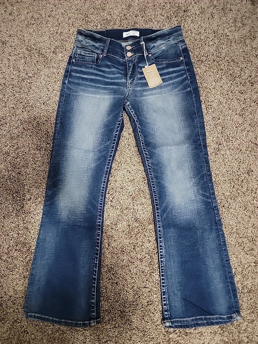 BKE Payton Women's Stretch Dark Blue Boot Cut Jeans 29x29.5